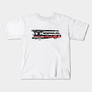 Fire Fighter Flag, Fire Fighter Truck, Fire Truck Kids T-Shirt